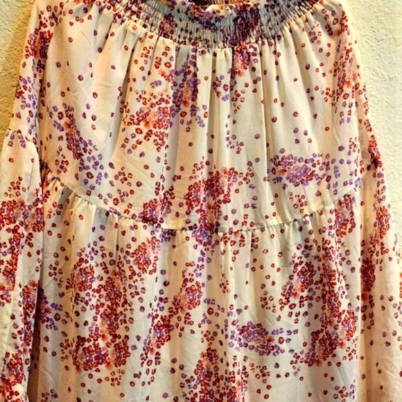 Boho Y2K Fall Peasant top ,tiered Skirt Milkmaid Cottagecore Party maxi set S - Picture 7 of 10